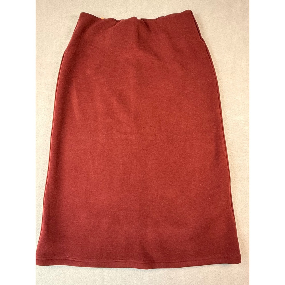 OGL Move Burgundy Red Knit Midi Skirt High Waisted Wool Blend Size S